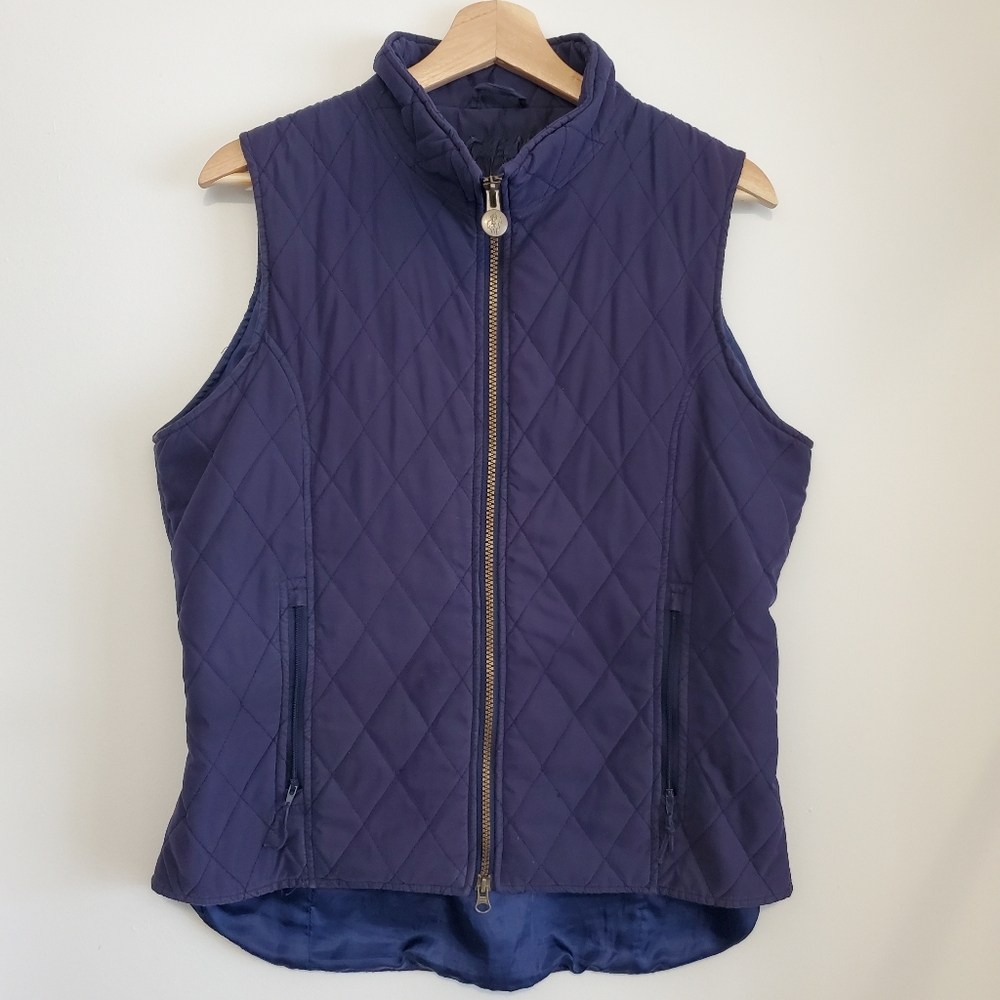 Outback Trading Co Medium Quilted Vest Navy Blue Western Retro Outdoor Relaxed